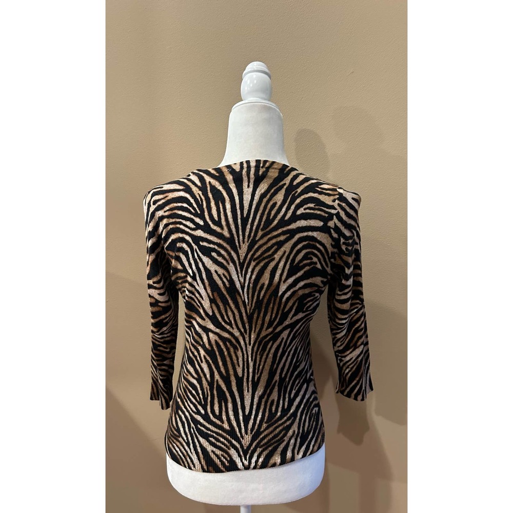 White House Black Market Tiger Print Cardigan, Size S - Picture 5 of 8